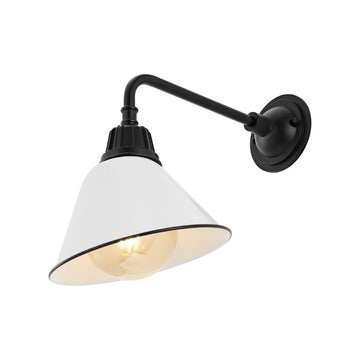 Croydon 9.63" Farmhouse Industrial Indoor/Outdoor Iron LED Gooseneck Arm Outdoor Sconce - JONATHAN Y